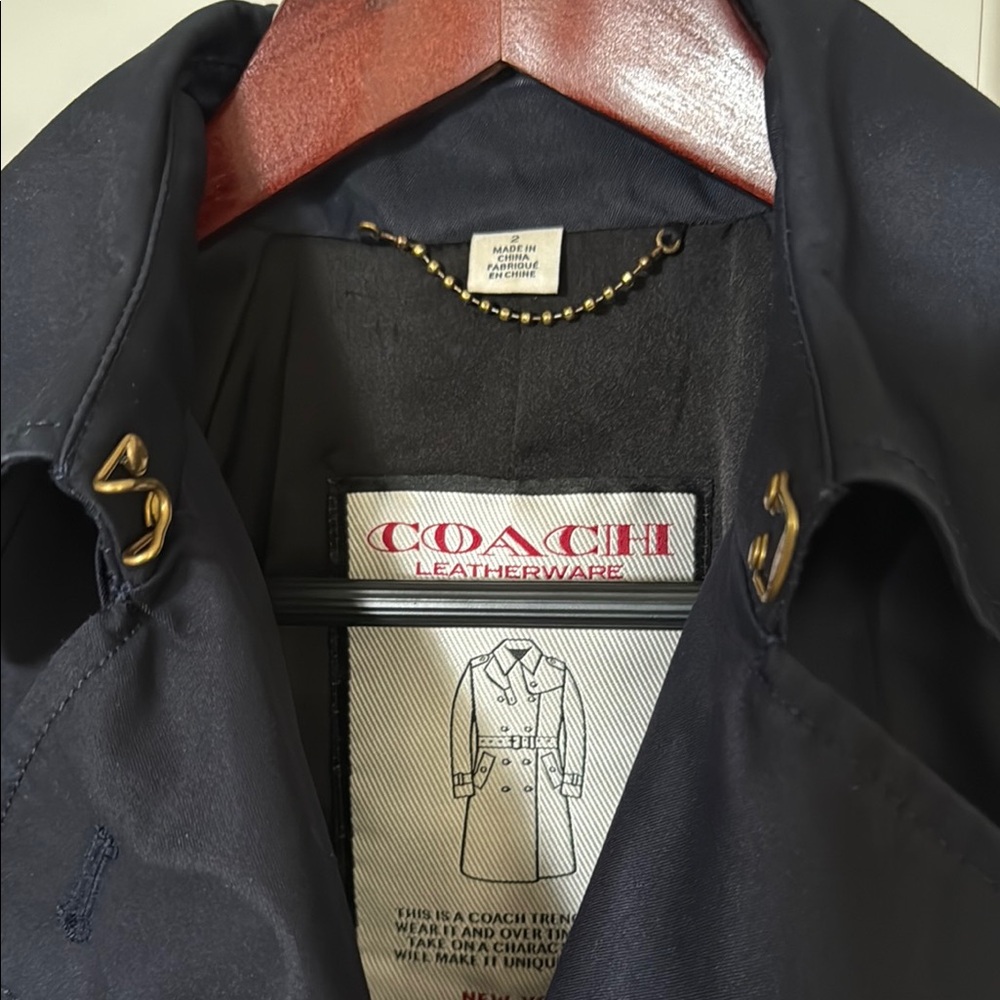 Coach Navy Trench Coat - Picture 9 of 16